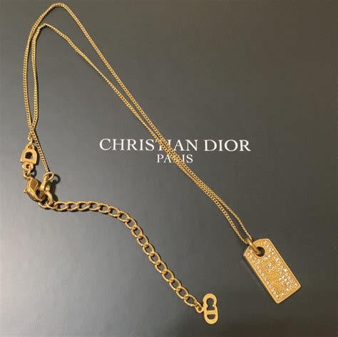 dior dog tag necklace gold|Dior dog accessories.